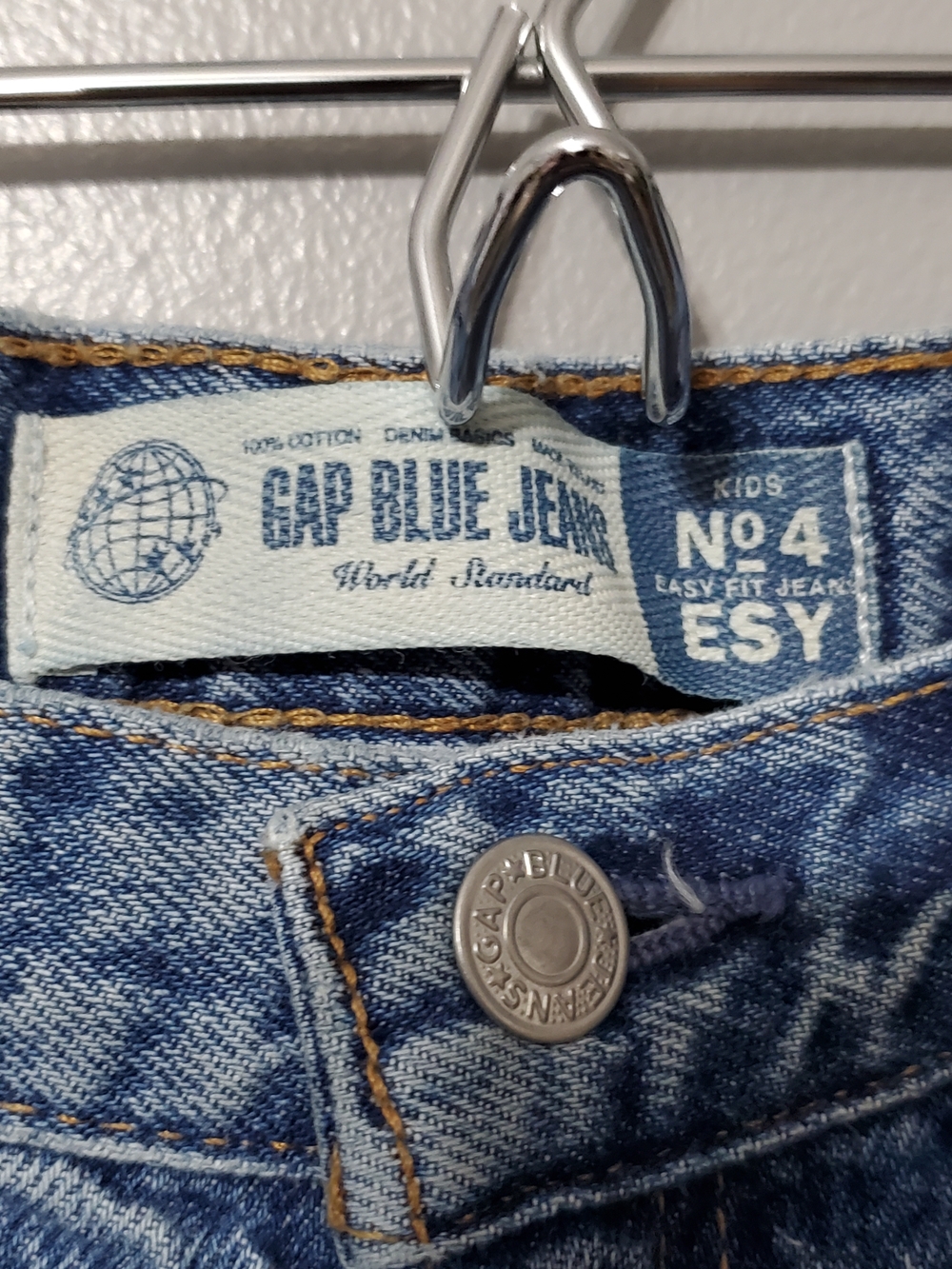Vintage GAP Easy Fit Slim Stone Wash Straight Leg Denim Kids Jeans Boy Size 14 - Picture 7 of 8